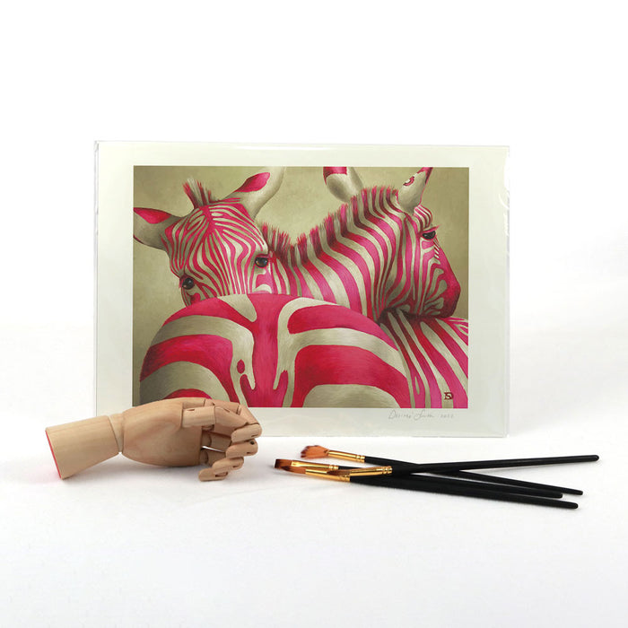 Pink Zebra Signed Print