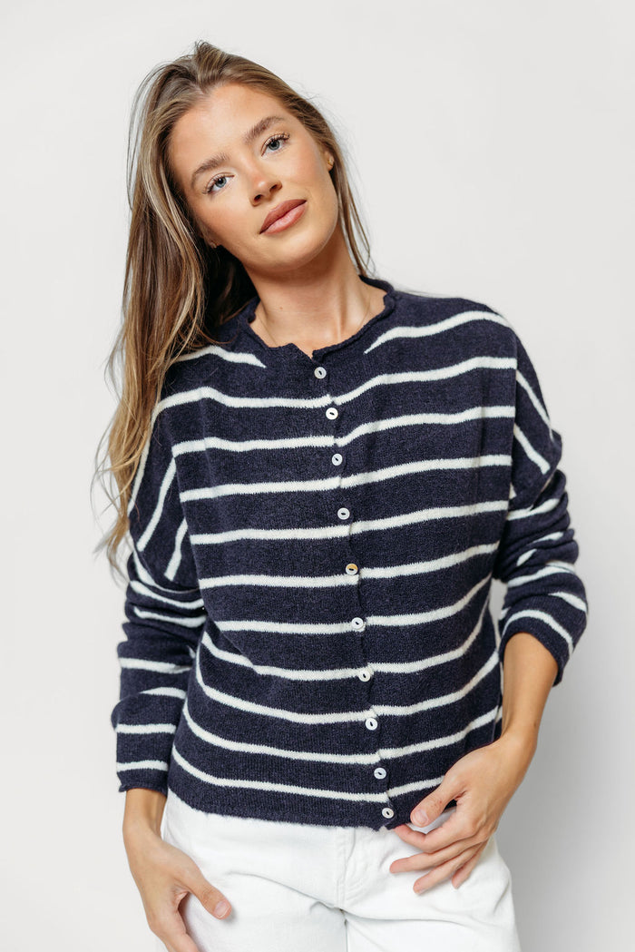 Piper Cabana Striped Cardigan in Midnight