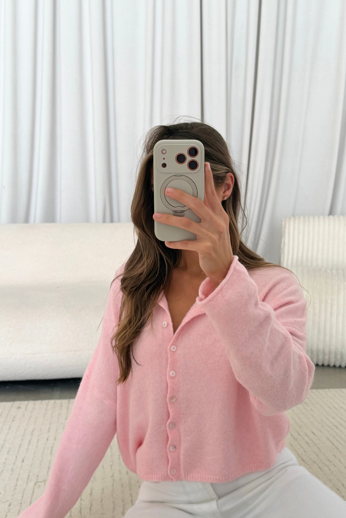 Piper Cardigan Top in Baby Pink