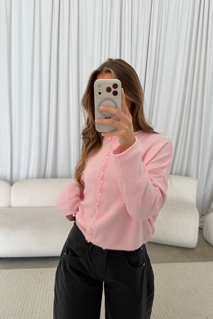 Piper Cardigan Top in Baby Pink