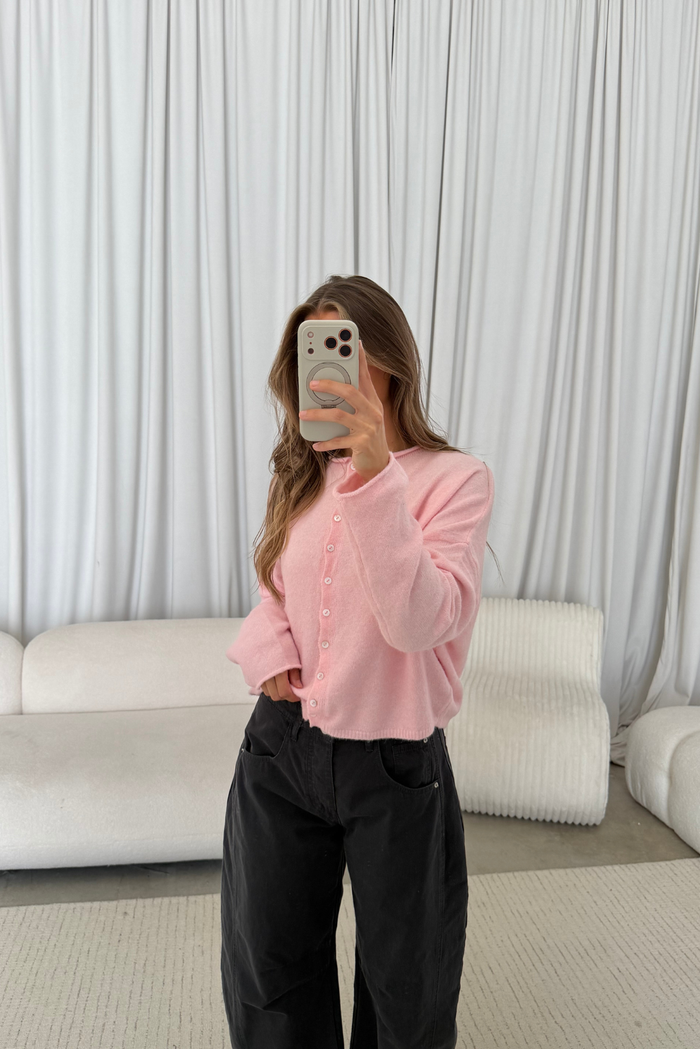Piper Cardigan Top in Baby Pink