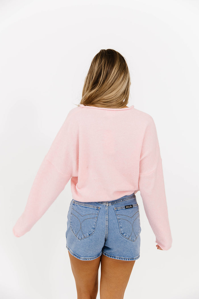 Piper Cardigan Top in Baby Pink