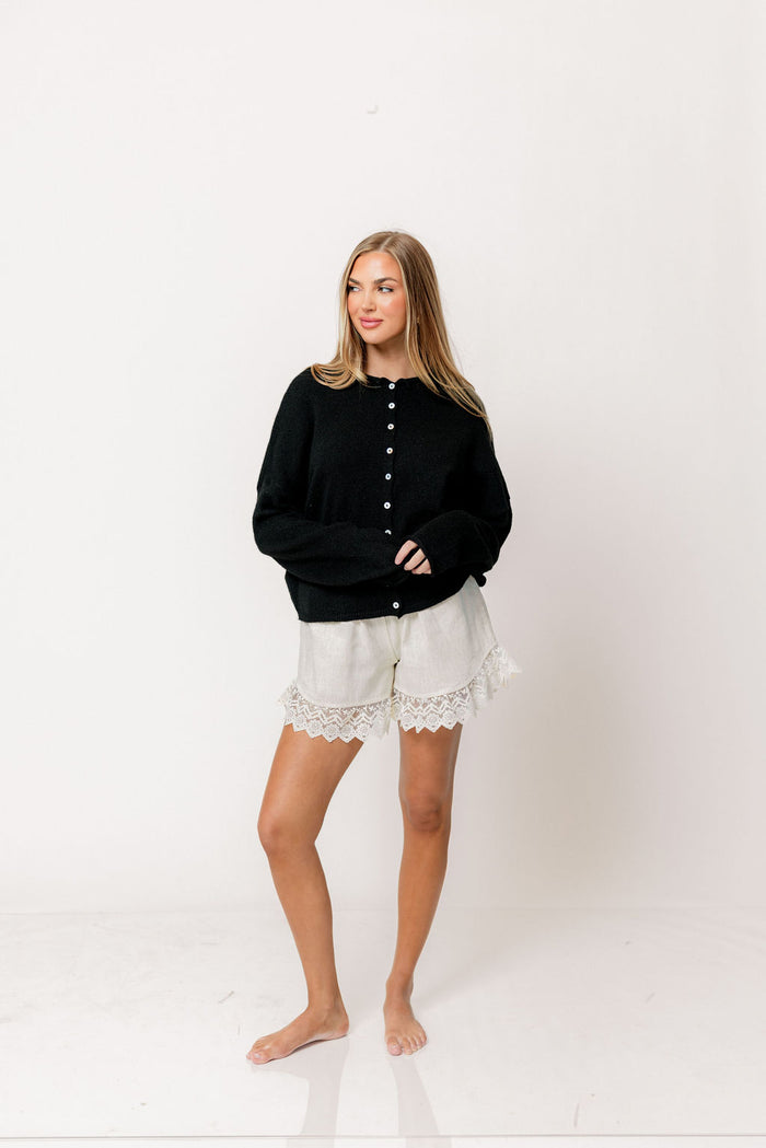 Piper Cardigan Top in Black