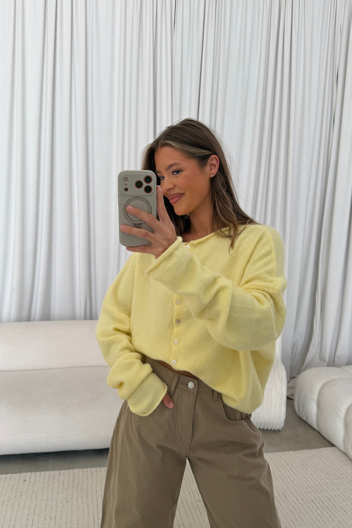 Piper Cardigan Top in Butter