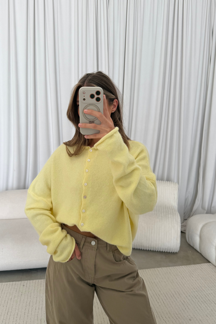 Piper Cardigan Top in Butter