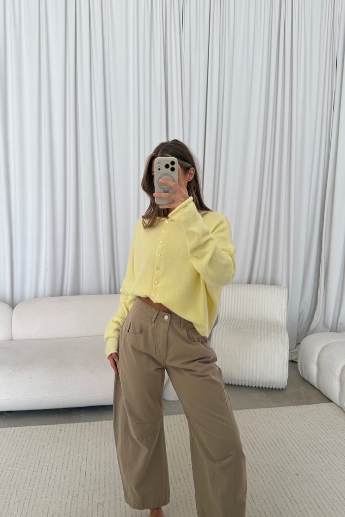 Piper Cardigan Top in Butter
