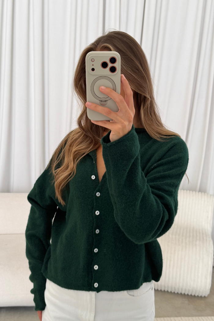 Piper Cardigan Top in Forest Green