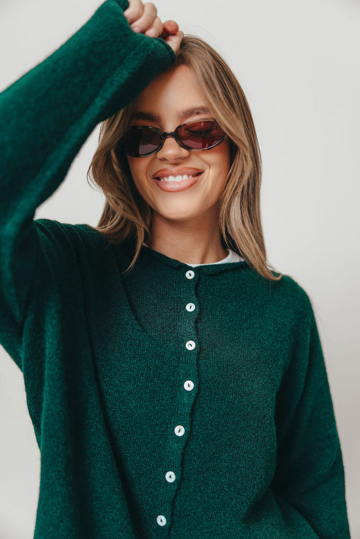 Piper Cardigan Top in Forest Green