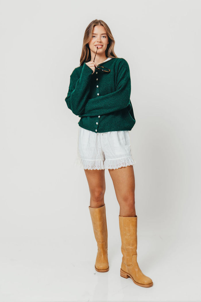 Piper Cardigan Top in Forest Green