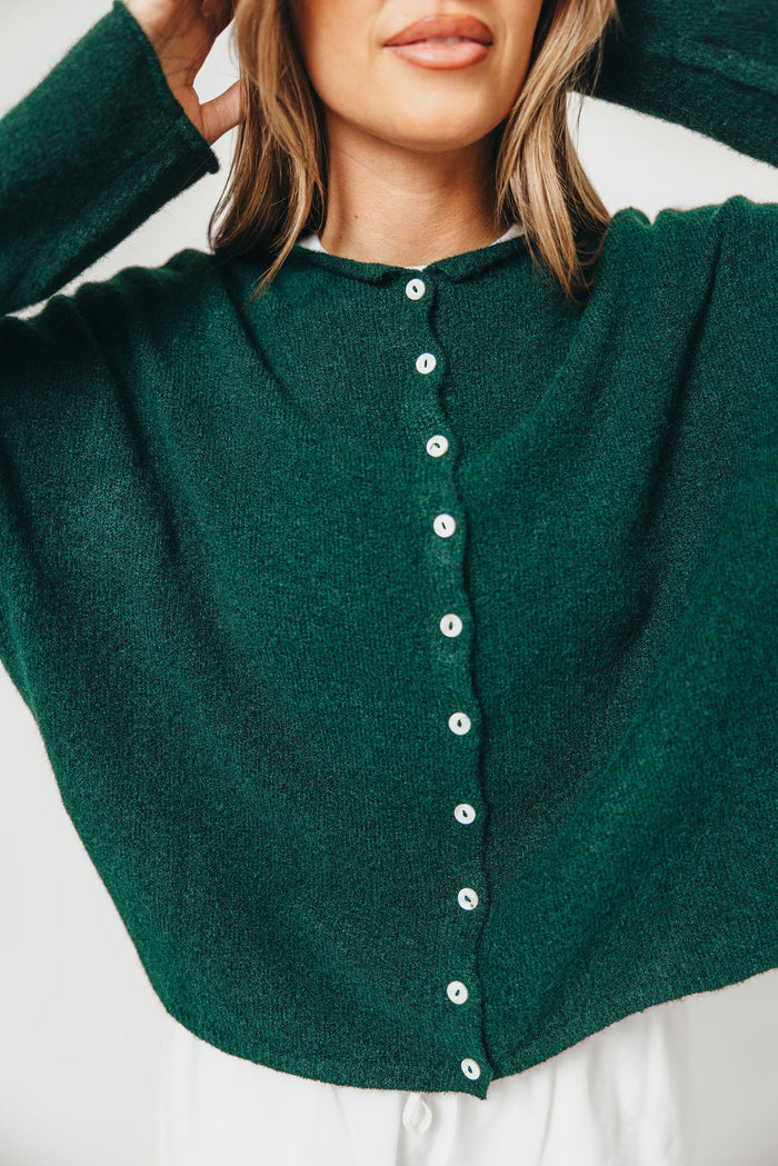 Piper Cardigan Top in Forest Green