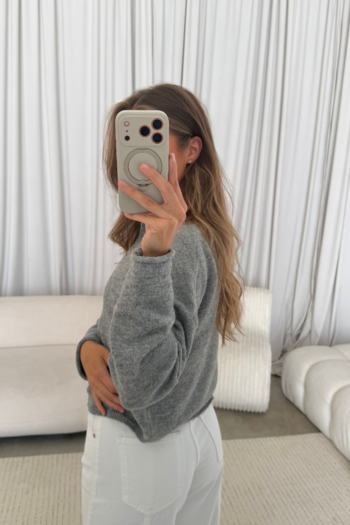 Piper Cardigan Top in Heather Grey