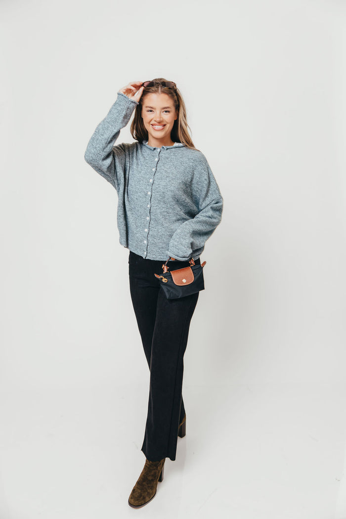 Piper Cardigan Top in Heather Grey