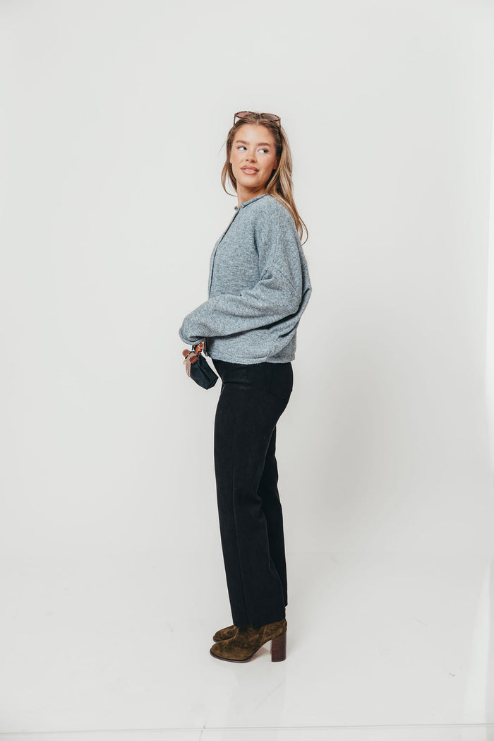 Piper Cardigan Top in Heather Grey