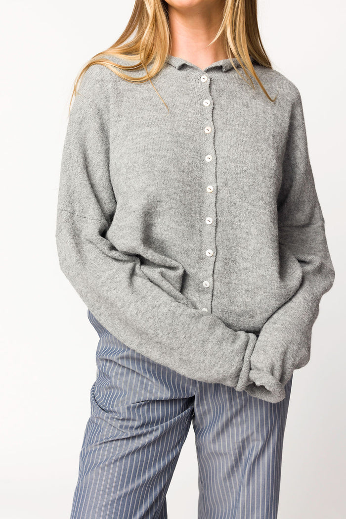 Piper Cardigan Top in Heather Grey