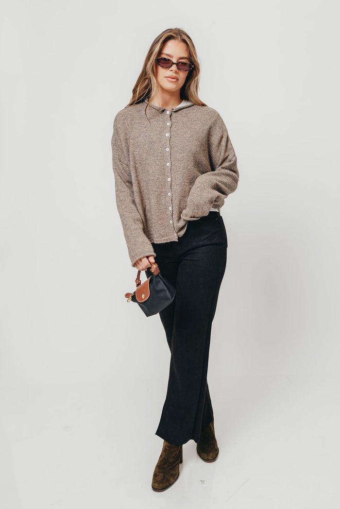 Piper Cardigan Top in Mocha