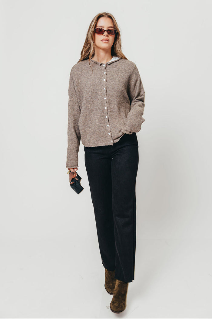 Piper Cardigan Top in Mocha