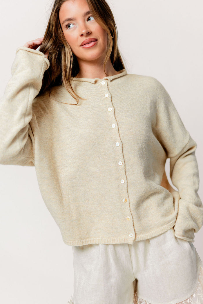 Piper Cardigan Top in Natural