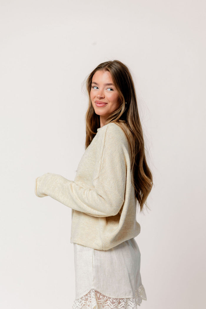 Piper Cardigan Top in Natural