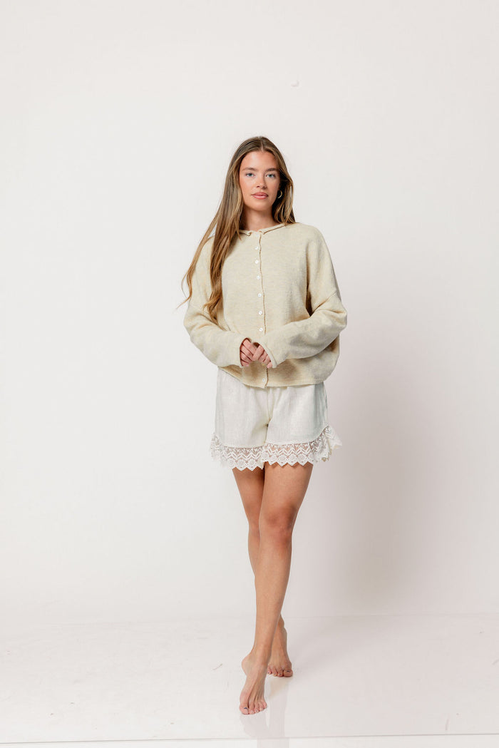 Piper Cardigan Top in Natural