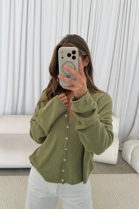 Piper Cardigan Top in Sage