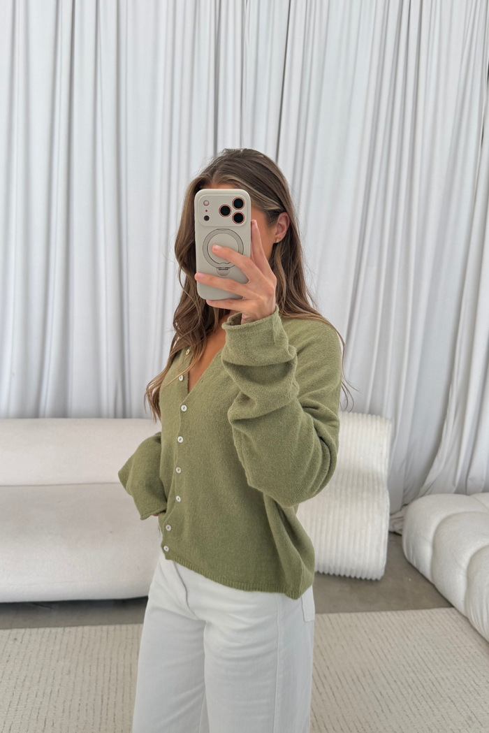 Piper Cardigan Top in Sage