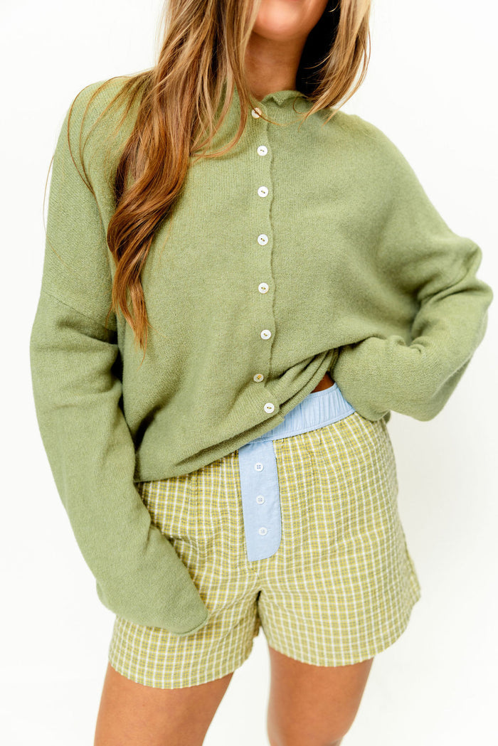Piper Cardigan Top in Sage
