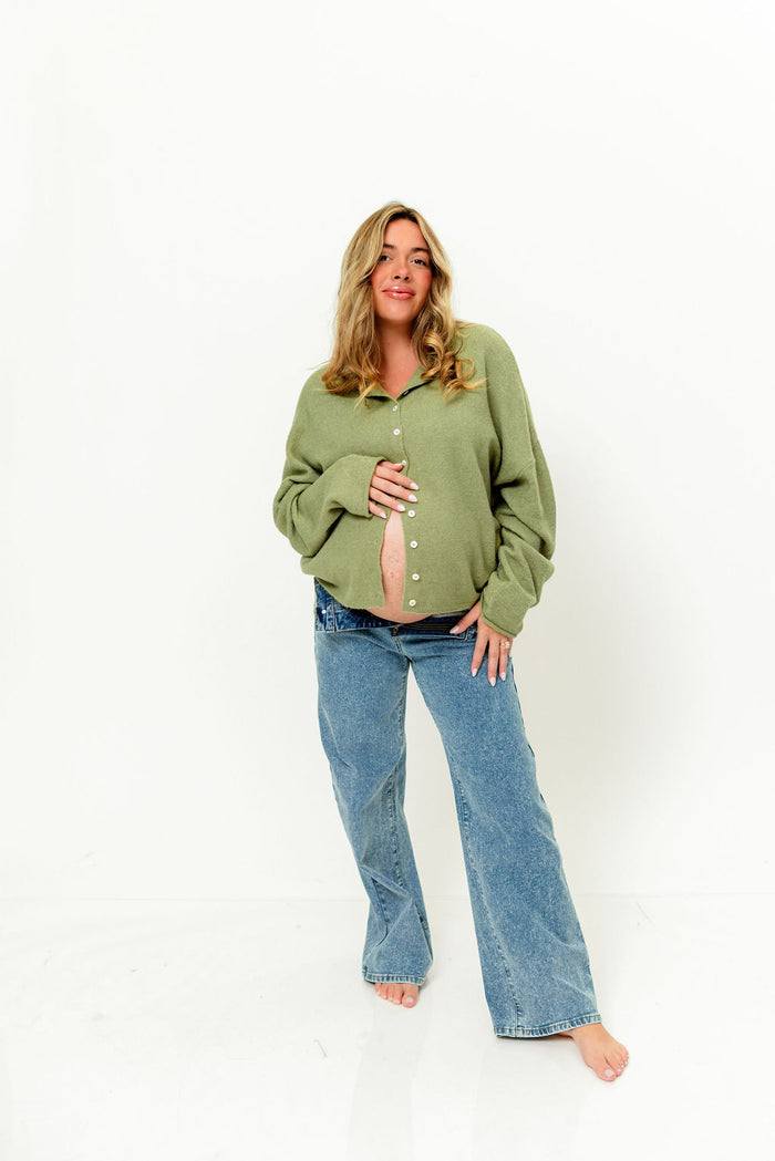 Piper Cardigan Top in Sage