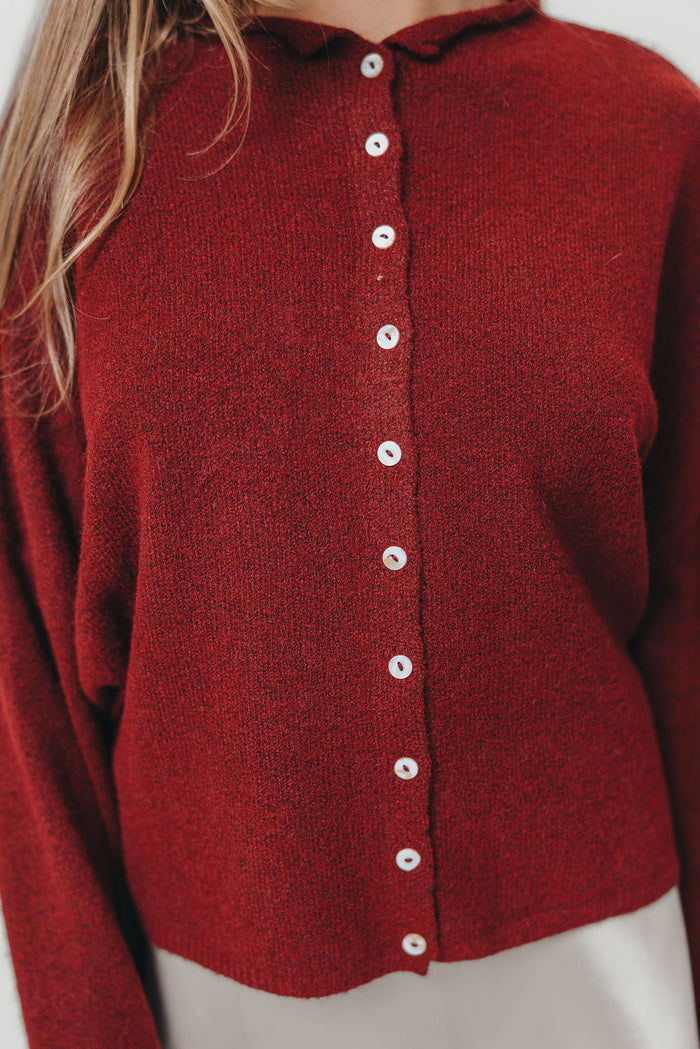 Piper Cardigan Top in Wine