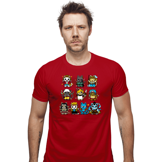 Daily_Deal_Shirts Fitted Shirts, Mens / Small / Red Pirate Kittens