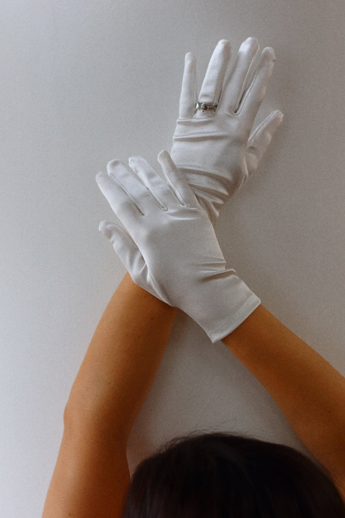 Plain Satin Bridal Gloves