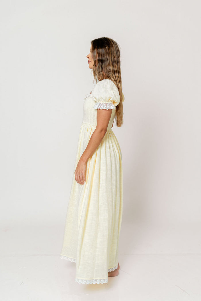 Porter 100% Cotton Maxi Dress in Butter Yellow - Inclusive Sizing *8/31 PRE-ORDER*