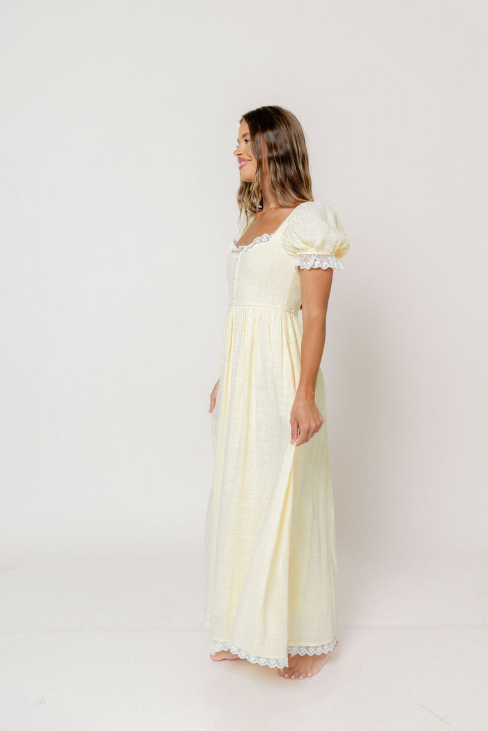 Porter 100% Cotton Maxi Dress in Butter Yellow - Inclusive Sizing *8/31 PRE-ORDER*