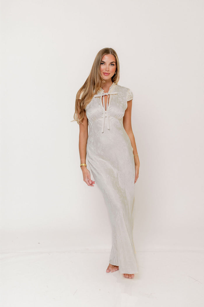 Portofino Maxi Dress in Ivory Jacquard