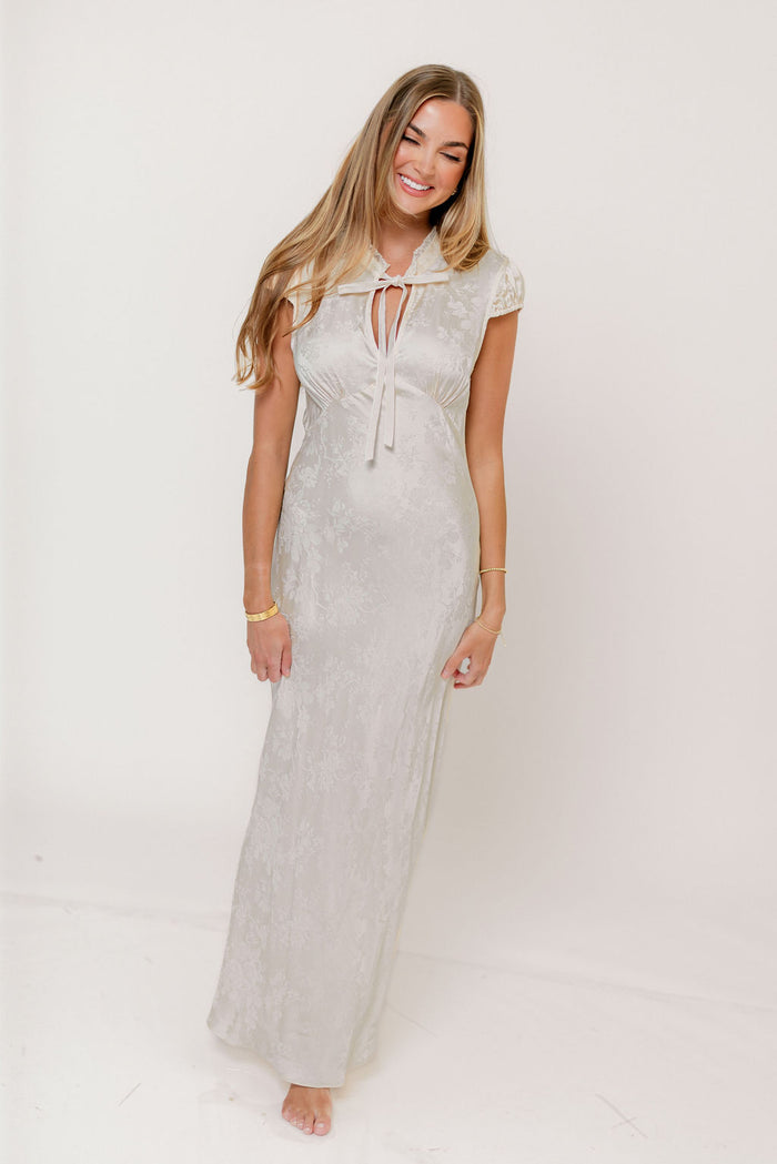 Portofino Maxi Dress in Ivory Jacquard