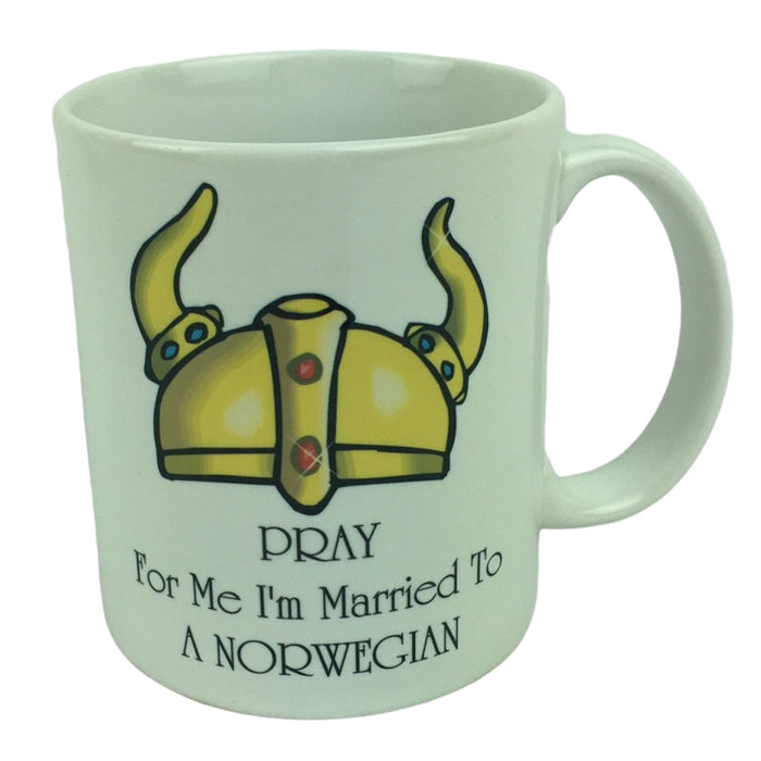 Pray for me I'm Married to a Norwegian coffee mug