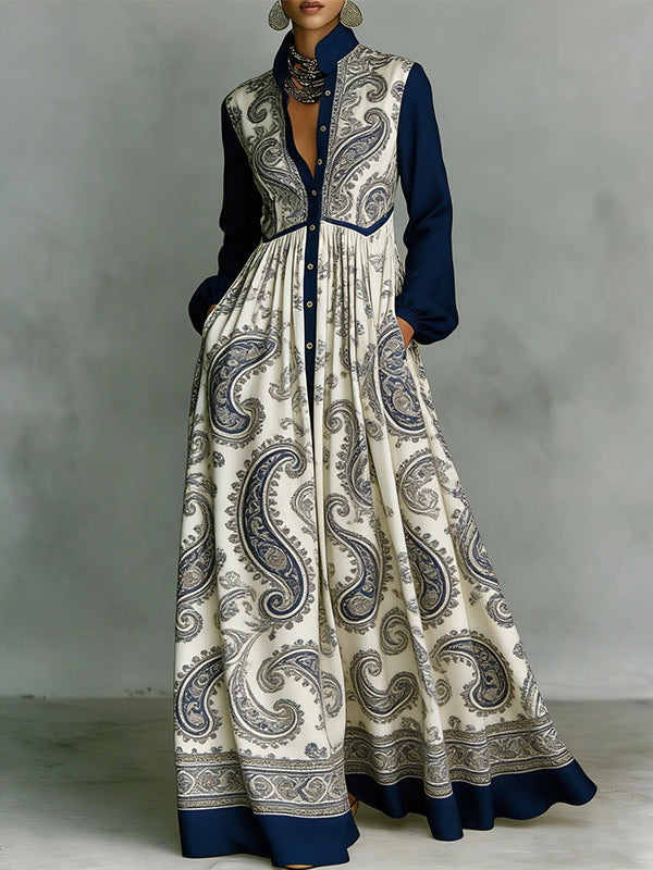 Printed Button-Front Shirt Dress