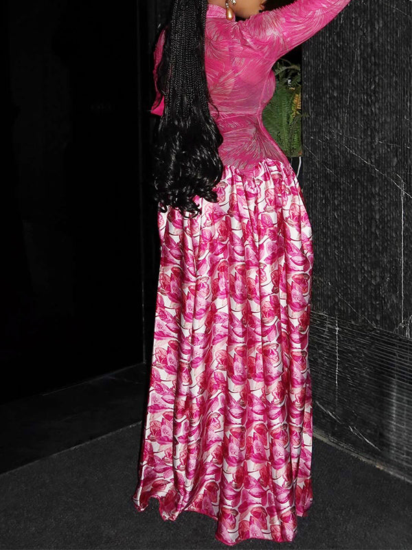 Printed Combo Maxi Dress