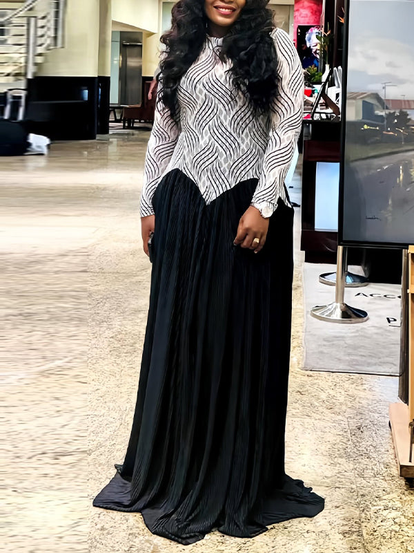 Printed Combo Maxi Dress