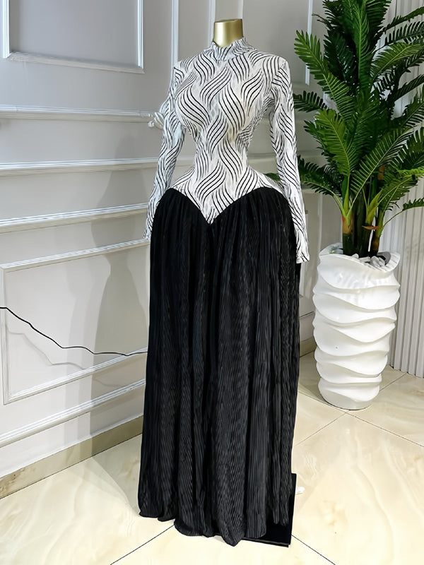 Printed Combo Maxi Dress