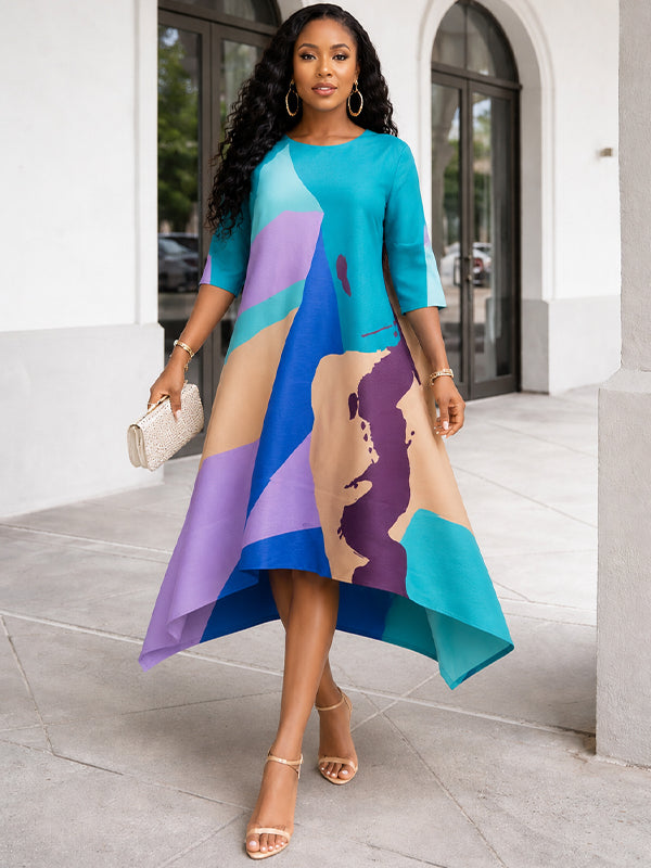 Printed Midi Dress