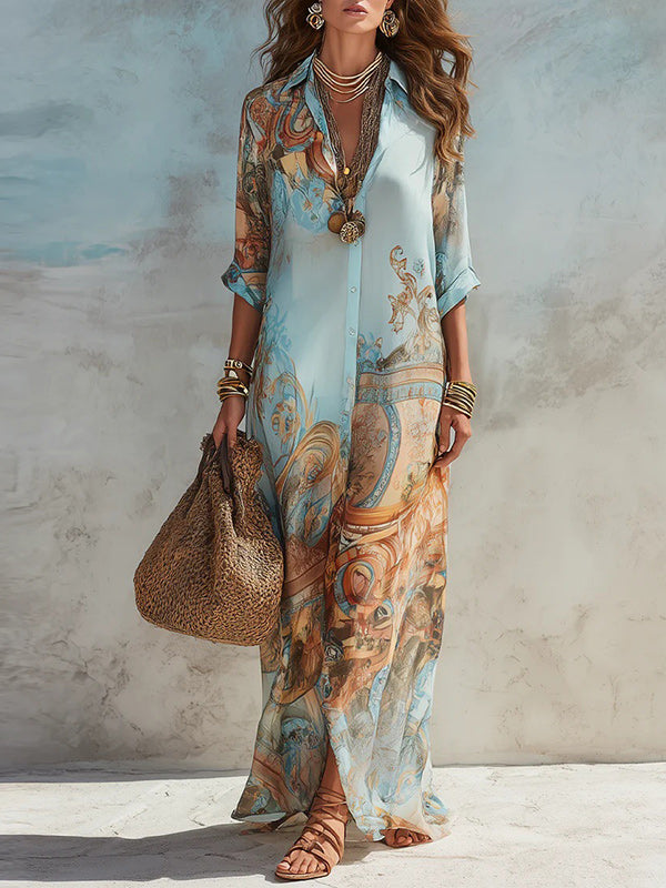 Printed Shirt Dress