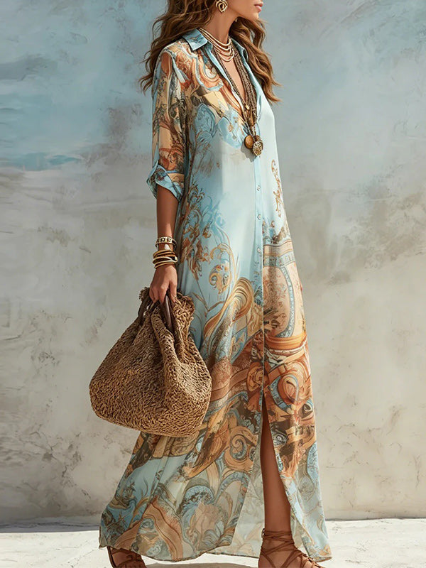 Printed Shirt Dress