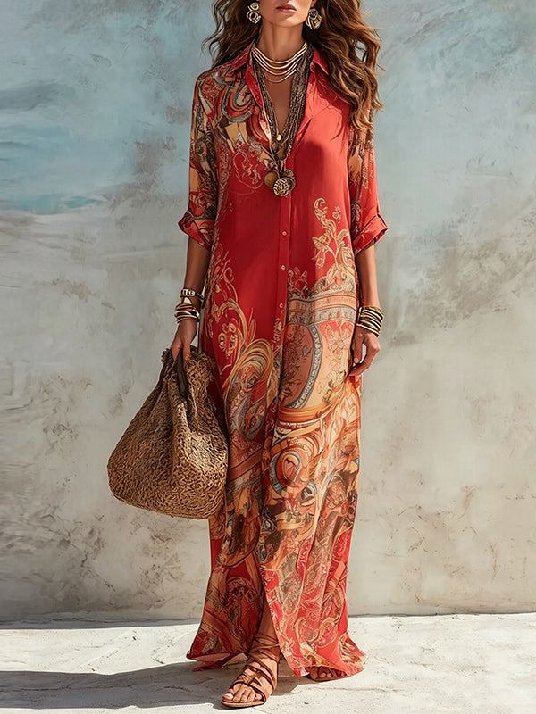 Printed Shirt Dress