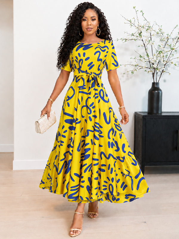 Printed Tied Maxi Dress