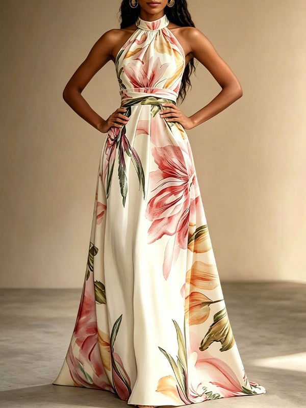Printed Tied Sleeveless Dress