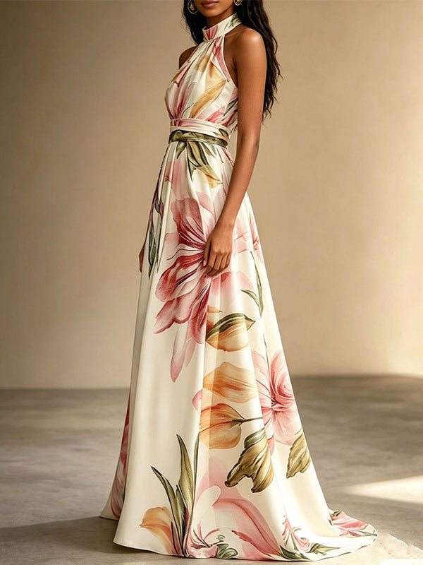 Printed Tied Sleeveless Dress