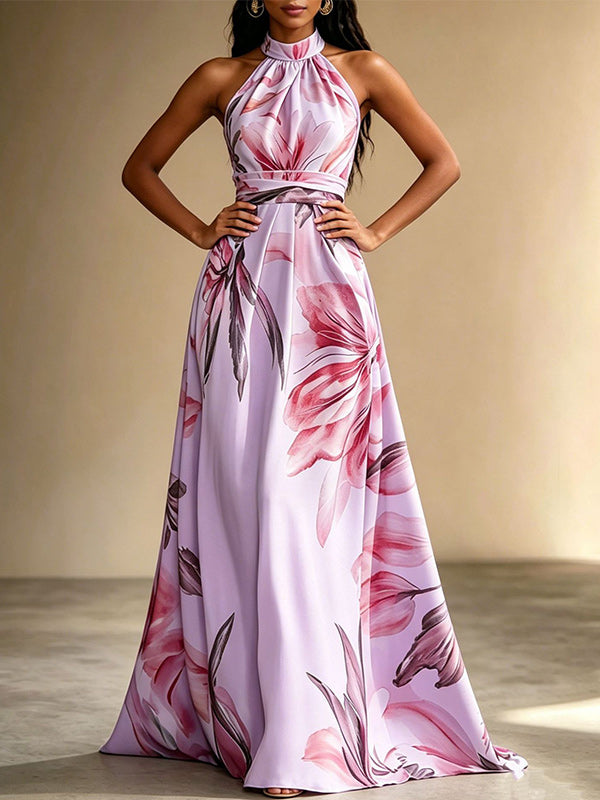 Printed Tied Sleeveless Dress