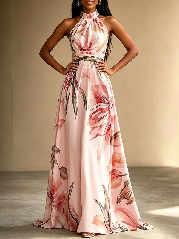 Printed Tied Sleeveless Dress