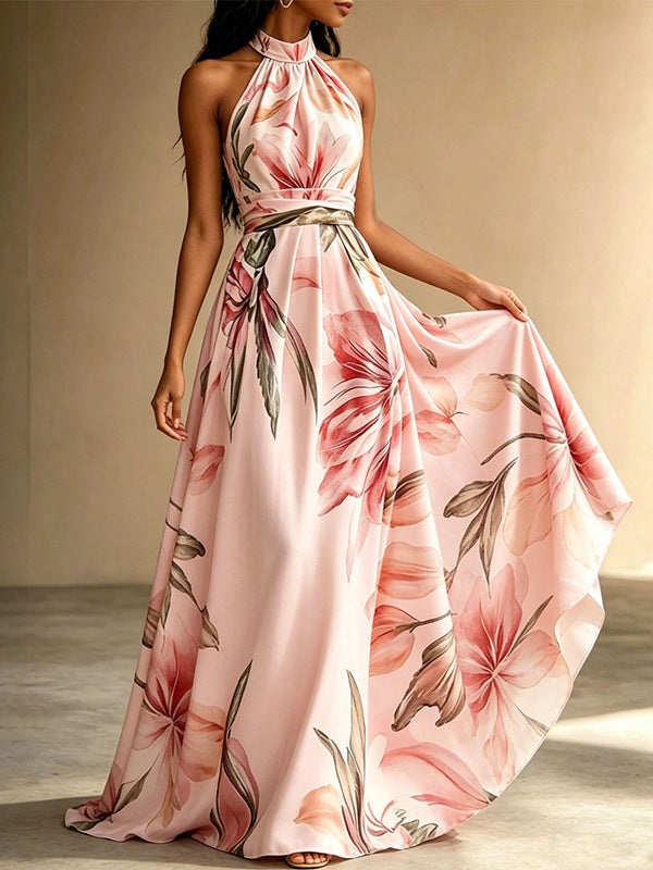 Printed Tied Sleeveless Dress