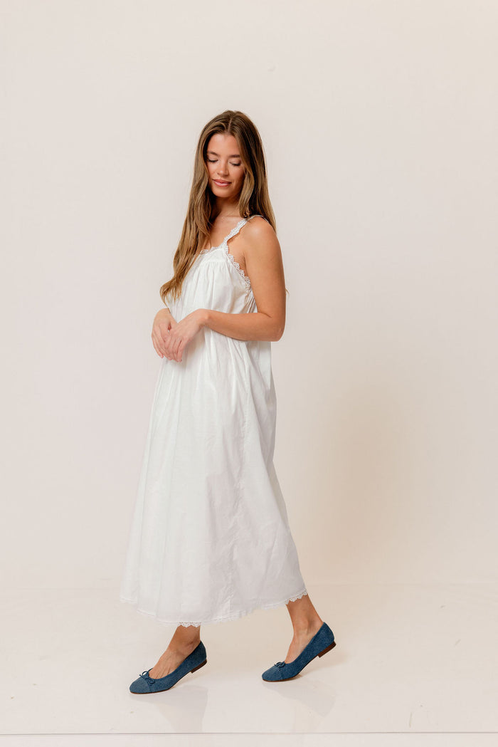 Reese 100% Cotton House Dress in Ivory - Bump Friendly